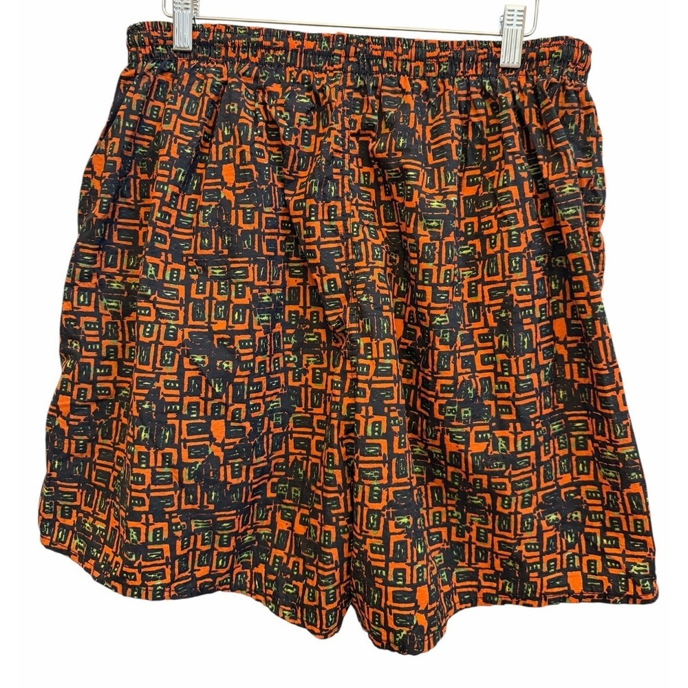 NIKE Vintage 90s Abstract Swim Trunks Liner Bathing Suit Mens XXL Crazy Print